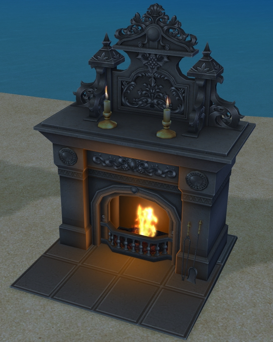 How Homestead Mysterious Mansion's Fireplace appears at night