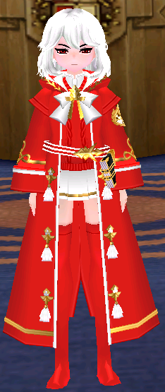 Equipped Magic Academy Robe for Seniors (F) viewed from the front with the hood down