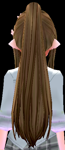 Equipped Cherry Blossom Long Ponytail Wig viewed from the back