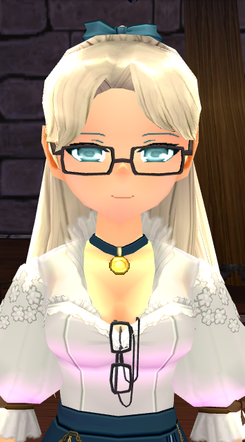 Neat Half Ponytail Wig & Glasses Equipped Front.png