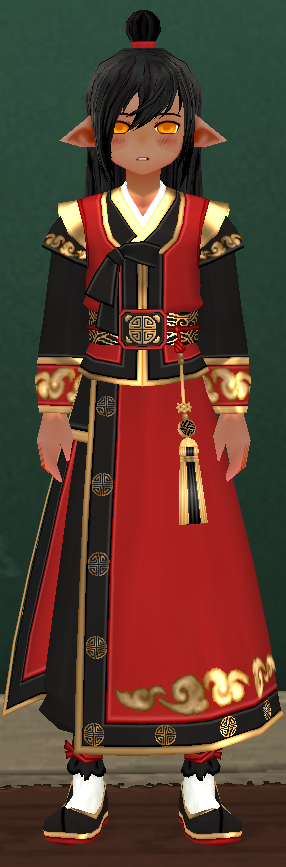 Equipped Male Noble Hanbok Set viewed from the front