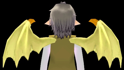 Equipped Pale Yellow Demon Wings viewed from the back