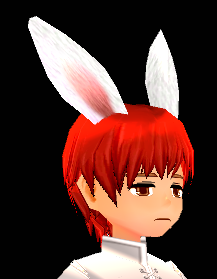 Equipped Wiggling Pointy Bunny Ears Headband viewed from an angle