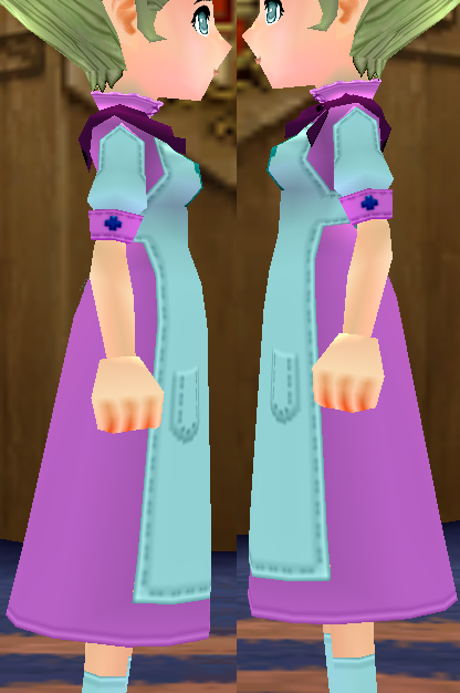 Equipped Ailionoa's Healer Dress viewed from the side