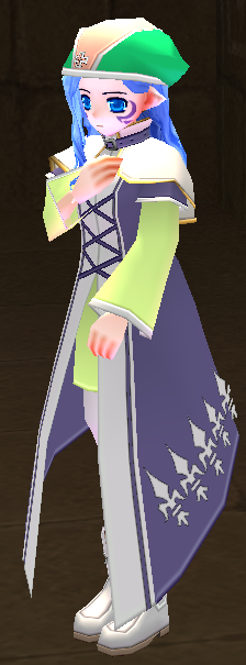 Equipped Female Eluned Alchemist Set viewed from an angle