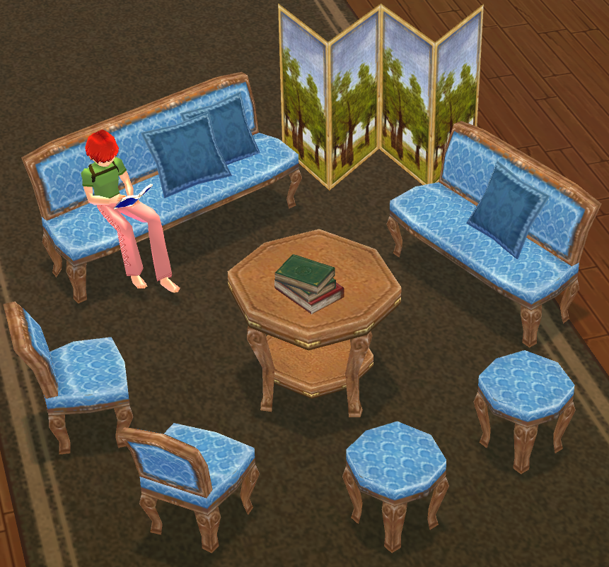 Seated preview of Royal Castle Reading Table Set (for 8)
