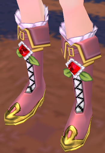 Equipped Ruby Adorned Alchemist Boots (M) viewed from an angle