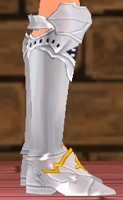 Equipped Saint Guardian's Boots (M) viewed from the side