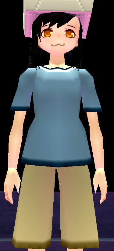 Equipped Female Popo's Shirt and Pants viewed from the front