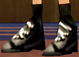 Equipped Swordswoman Shoes viewed from an angle
