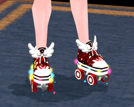 Equipped Shooting Star Roller Skates viewed from an angle