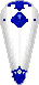 Inventory icon of Hetero Kite Shield (White Shield, Dark Blue Metal)