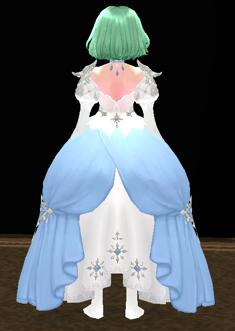 Equipped Iceborn Noble Outfit (F) viewed from the back