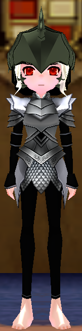 Equipped Female Dustin Silver Knight Armor viewed from the front