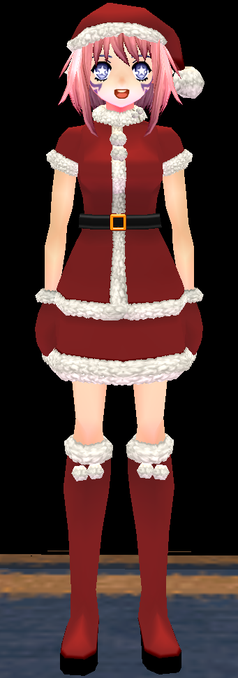Equipped Female Santa Set viewed from the front