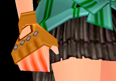 Equipped Assassin's Leather Gloves (F) viewed from an angle