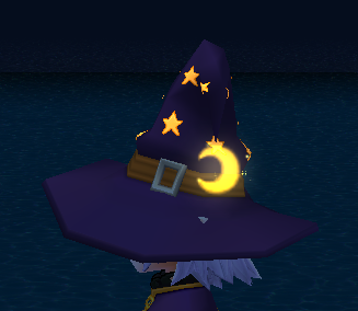 Equipped Night Witch Hat (Default Night) viewed from the side