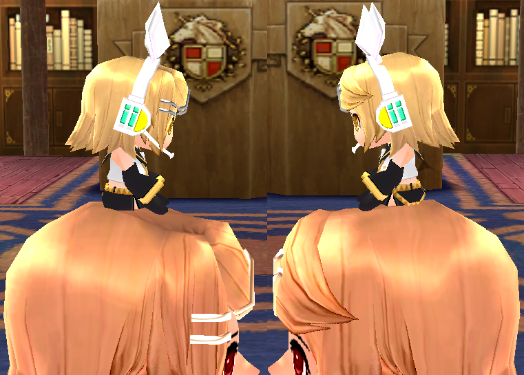 Equipped Teeny Kagamine Rin viewed from the side