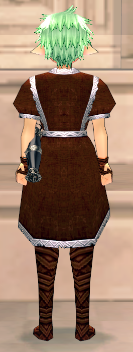 Equipped Advancement Outfit (Alchemy) viewed from the back