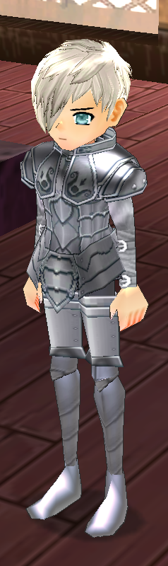 Equipped Aodhan's Claus Knight Armor viewed from an angle