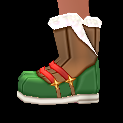 Equipped Christmas Boots (M) viewed from the side