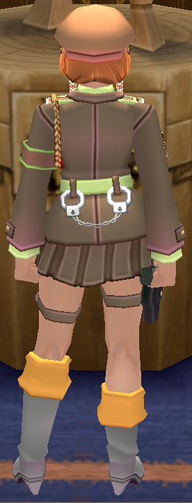 Equipped GiantFemale Police Officer Set viewed from the back