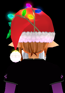 Equipped Shiny Santa Hat viewed from the back