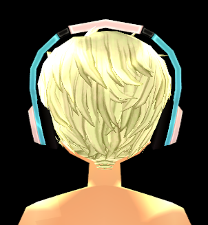 Equipped Chic Wig and Headset (M) viewed from the back