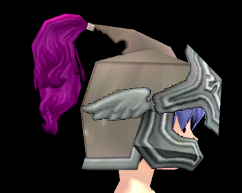 Equipped Colossus Helm viewed from the side