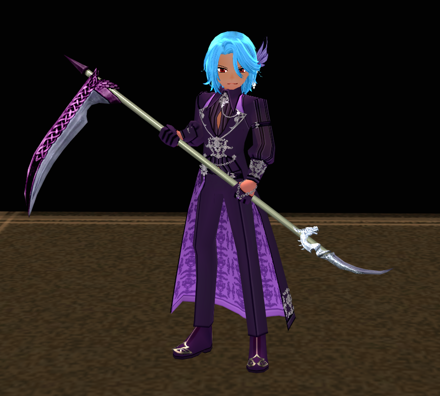Equipped Guardian Scythe Staff