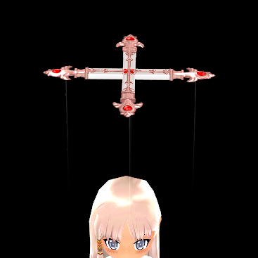 Equipped Peach Noble Marionette Halo viewed from the front