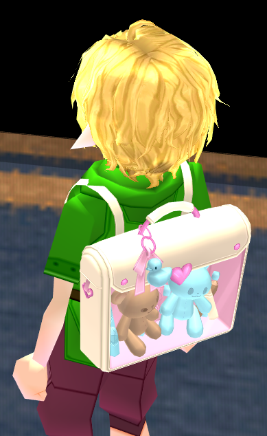 Equipped Plushie Ita Bag viewed from an angle