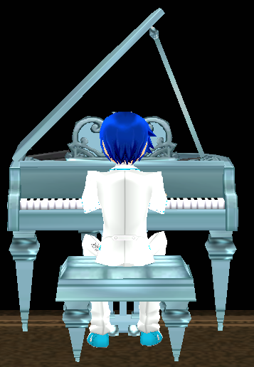 Equipped Piano (Blue to Teal Flashy) viewed from the back