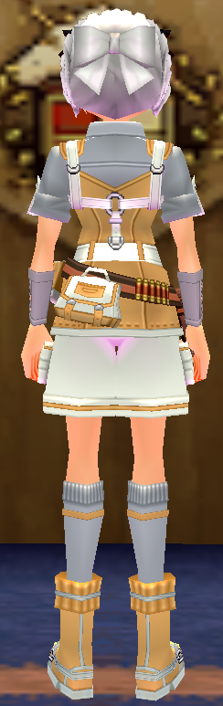 Equipped Female Treasure Hunter Set viewed from the back