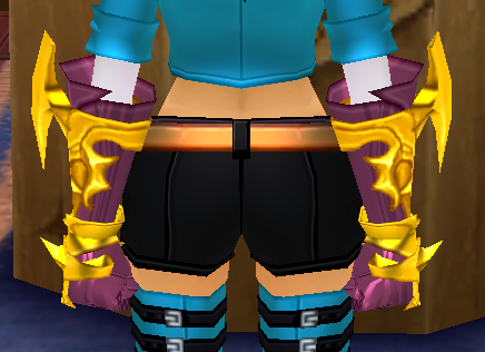 Equipped Colossal Valiance Gauntlets (F) viewed from the back