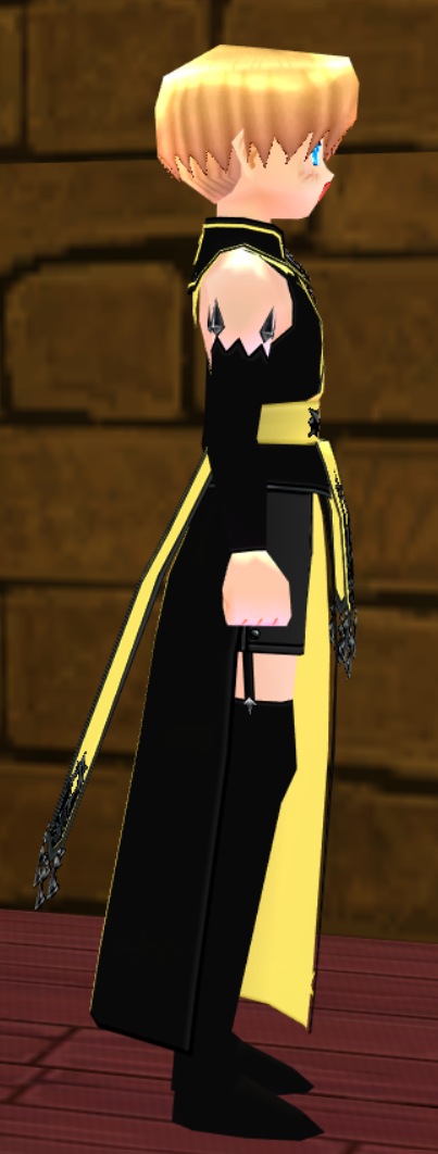 Equipped Dark Divination Short Outfit (M) viewed from the side