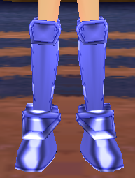 Equipped Male Valencia's Cross Line Plate Boots (Blue) viewed from the front