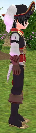 Equipped Male Dashing Pirate Set viewed from the side