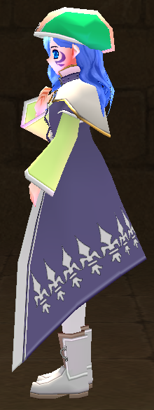 Equipped Female Eluned Alchemist Set viewed from the side
