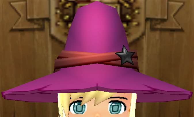 Equipped Starry Wizard Hat viewed from the front