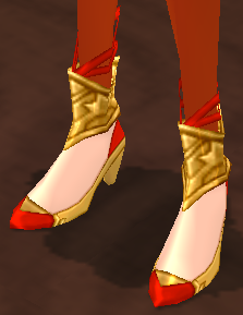 Equipped Abaddon Heels (F) viewed from an angle
