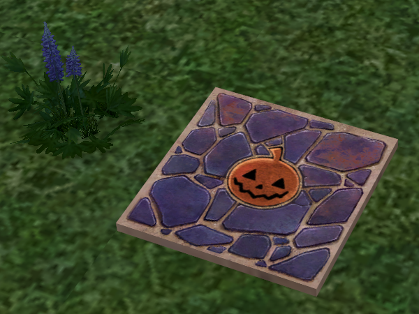 How Homestead Halloween Pumpkin Flagstone (Whole) appears at night