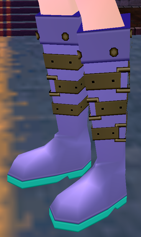 Equipped Romantic Gothic Buckled Boots viewed from an angle