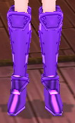 Equipped Female Valencia's Cross Line Plate Boots (Purple) viewed from the front
