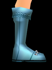 Equipped Laertes's Boots viewed from the side