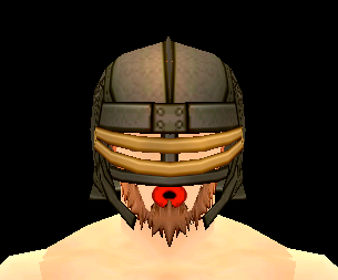Equipped Tara Infantry Helmet (Giant M) viewed from the front with the visor down