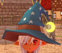 Equipped Eluned Night Witch Hat (M) viewed from the front