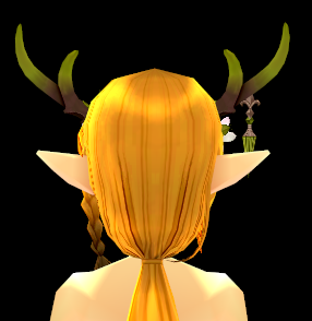 Equipped Horn of the Divine Beast Forehead Decoration (Face Accessory Slot Exclusive) viewed from the back
