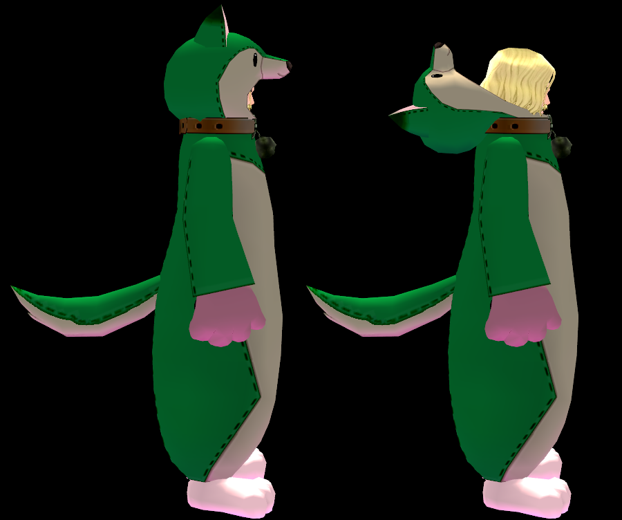 Equipped Giant Magical Puppy Robe Set viewed from the side