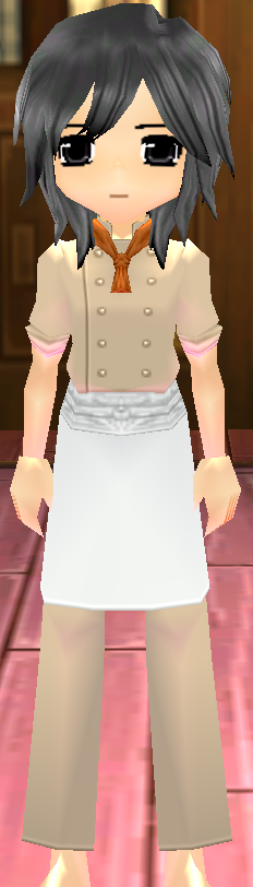 Equipped Tork's Chef Uniform (M) (Beige and White) viewed from the front
